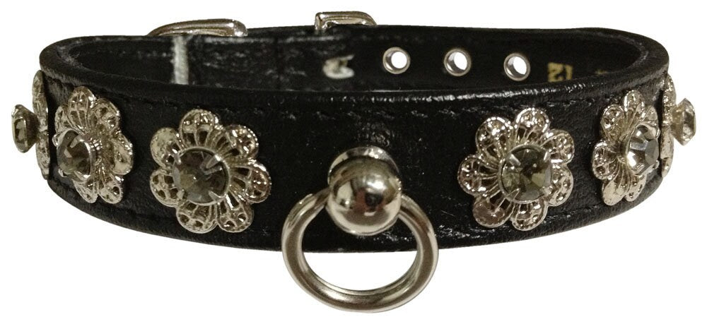 Dog, Puppy & Pet Collar, "Starlite Crystal Flower"