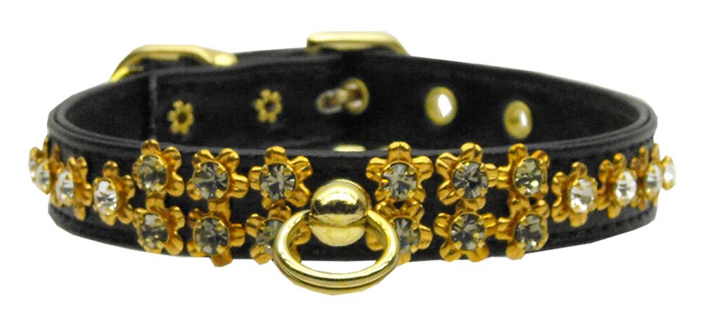 Dog, Puppy & Pet Collar, "Sunburst Crystal Flower"