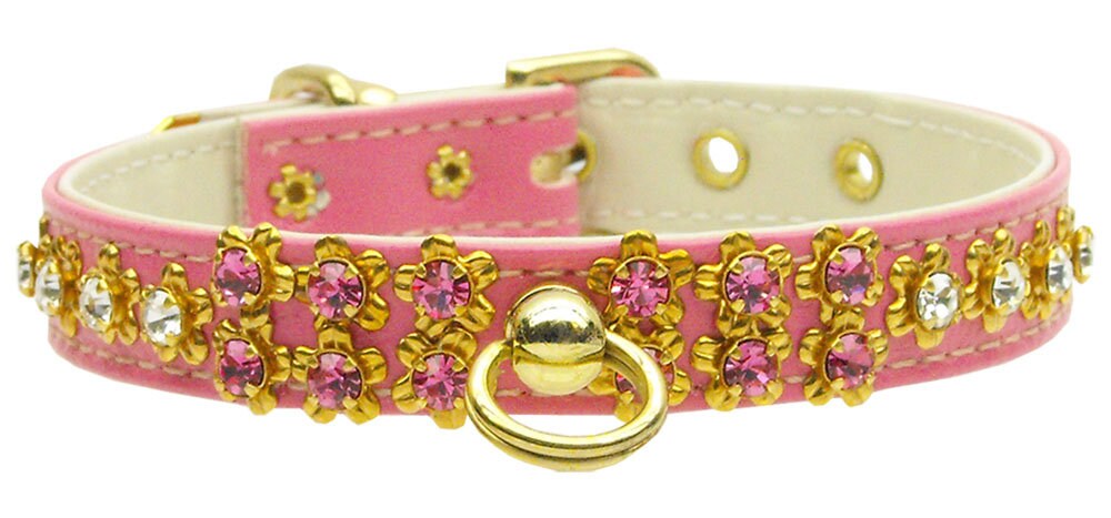 Dog, Puppy & Pet Collar, "Sunburst Crystal Flower"