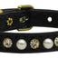 Dog, Puppy and Pet Collar, "3/8" Wide Pearl & Clear Crystals"