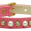 Dog, Puppy and Pet Collar, "3/8" Wide Pearl & Clear Crystals"