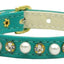 Dog, Puppy and Pet Collar, "3/8" Wide Pearl & Clear Crystals"