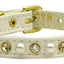 Dog, Puppy and Pet Collar, "3/8" Wide Pearl & Clear Crystals"