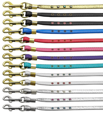 Dog, Puppy & Pet Leash, "Colored Crystal Rhinestones"