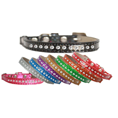 Cat Safety Ice Cream Collar, "One Row Clear Crystal"