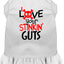 Dog Dress, Pet Dog & Cat Dress Screen Printed, "Love Your Stinkin Guts"