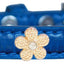 Dog, Puppy & Pet Designer Croc Widget Collar, "Gold Flowers"