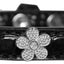 Dog, Puppy & Pet Designer Croc Widget Collar, "Silver Flowers"