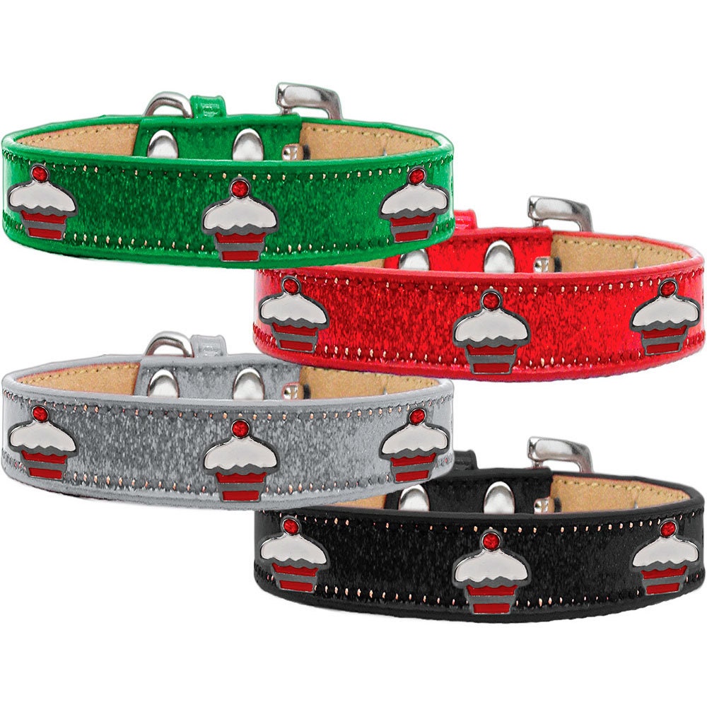 Christmas Dog, Puppy & Pet Widget Ice Cream Collar, "Red Cupcake"