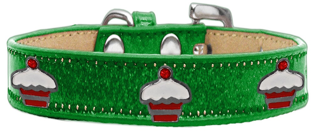 Christmas Dog, Puppy & Pet Widget Ice Cream Collar, "Red Cupcake"