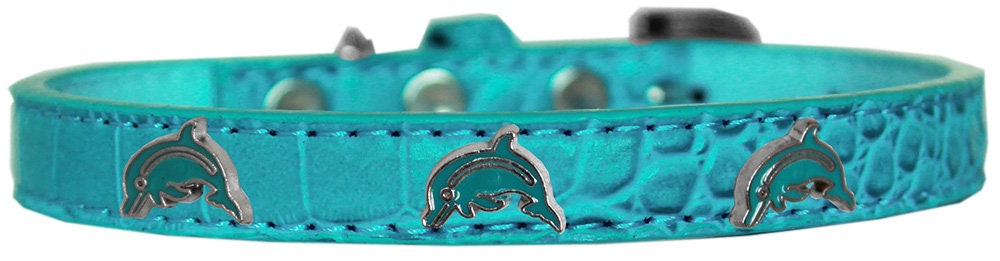 Dog, Puppy & Pet Designer Croc Widget Collar, "Dolphins"