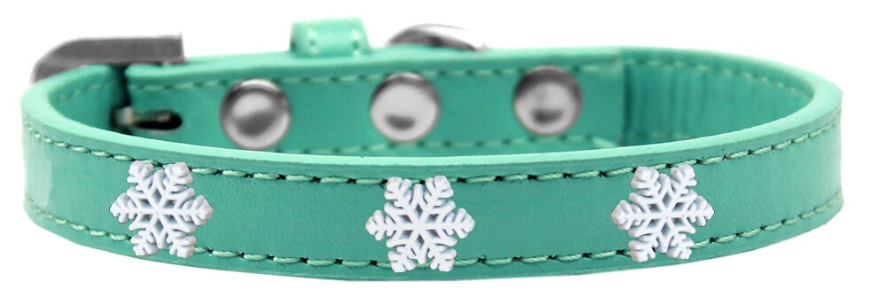 Dog, Puppy and Pet Widget Fashion Collar, "Snowflakes"