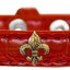 Dog, Puppy & Pet Designer Croc Widget Collar, "Bronze Fleur De Lis"