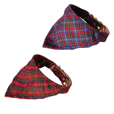 Pet and Dog Bandana Collar, "Plaids" *Choose from: Red Plaid or Blue Plaid*