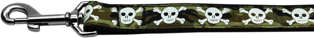 Pet Dog & Cat Nylon Collar or Leash, "Camo Skulls"