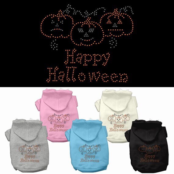 Halloween Pet Dog & Cat Hoodie Rhinestone, "Trick Or Treat"