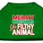 Holiday Pet Dog & Cat Shirt Screen Printed, "Merry Christmas Ya Filthy Animal"