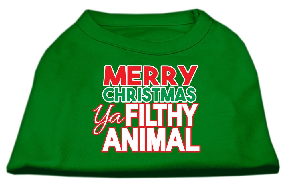 Holiday Pet Dog & Cat Shirt Screen Printed, "Merry Christmas Ya Filthy Animal"