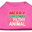 Holiday Pet Dog & Cat Shirt Screen Printed, "Merry Christmas Ya Filthy Animal"