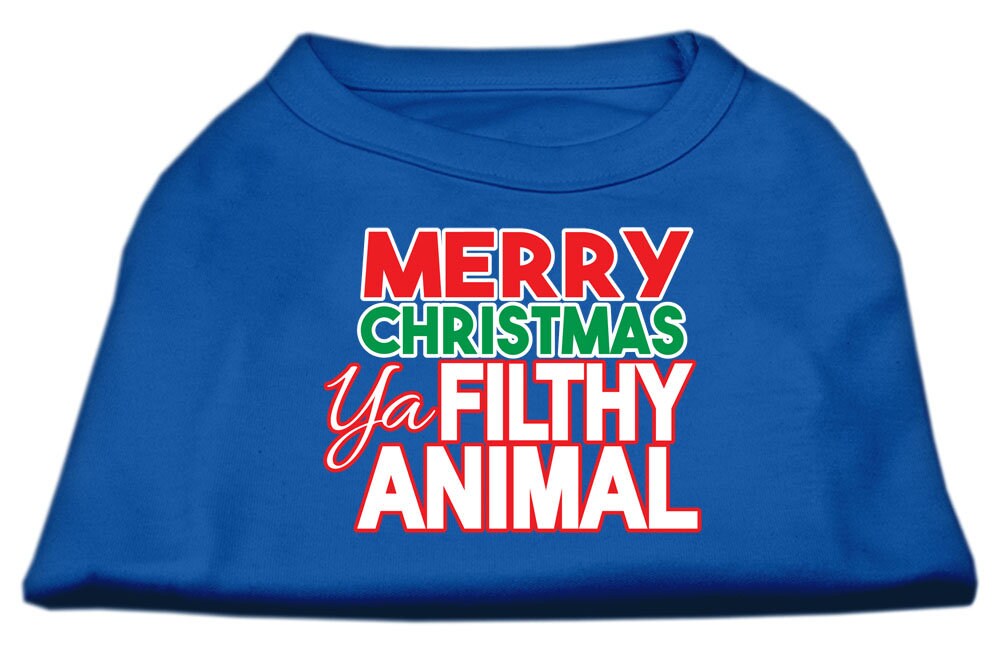 Holiday Pet Dog & Cat Shirt Screen Printed, "Merry Christmas Ya Filthy Animal"