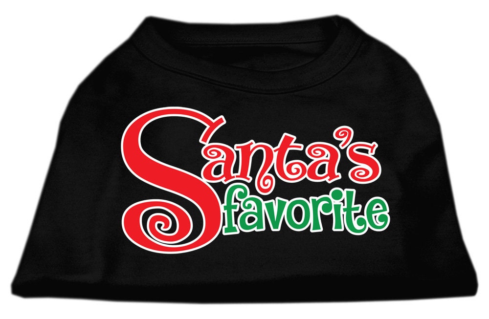 Christmas Pet Dog & Cat Shirt Screen Printed, "Santa's Favorite"