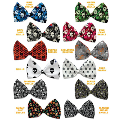 Halloween Pet, Dog and Cat Bow Ties, "Skulls Group" *Available in 12 different pattern options!*