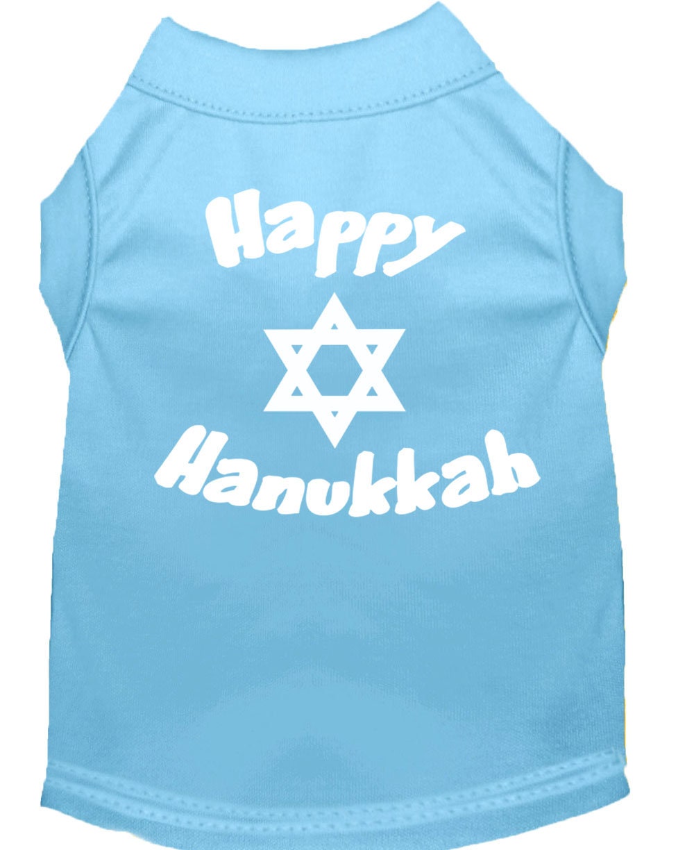 Hanukkah Pet Dog & Cat Shirt Screen Printed, "Happy Hanukkah"