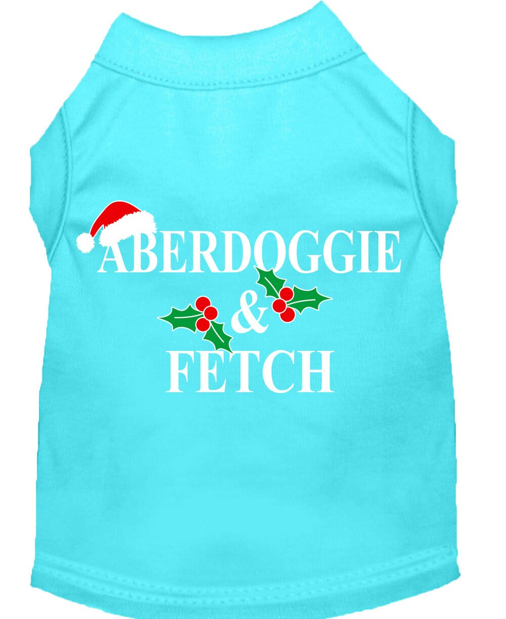 Christmas Screenprinted Dog Shirt, "Aberdoggie & Fetch"