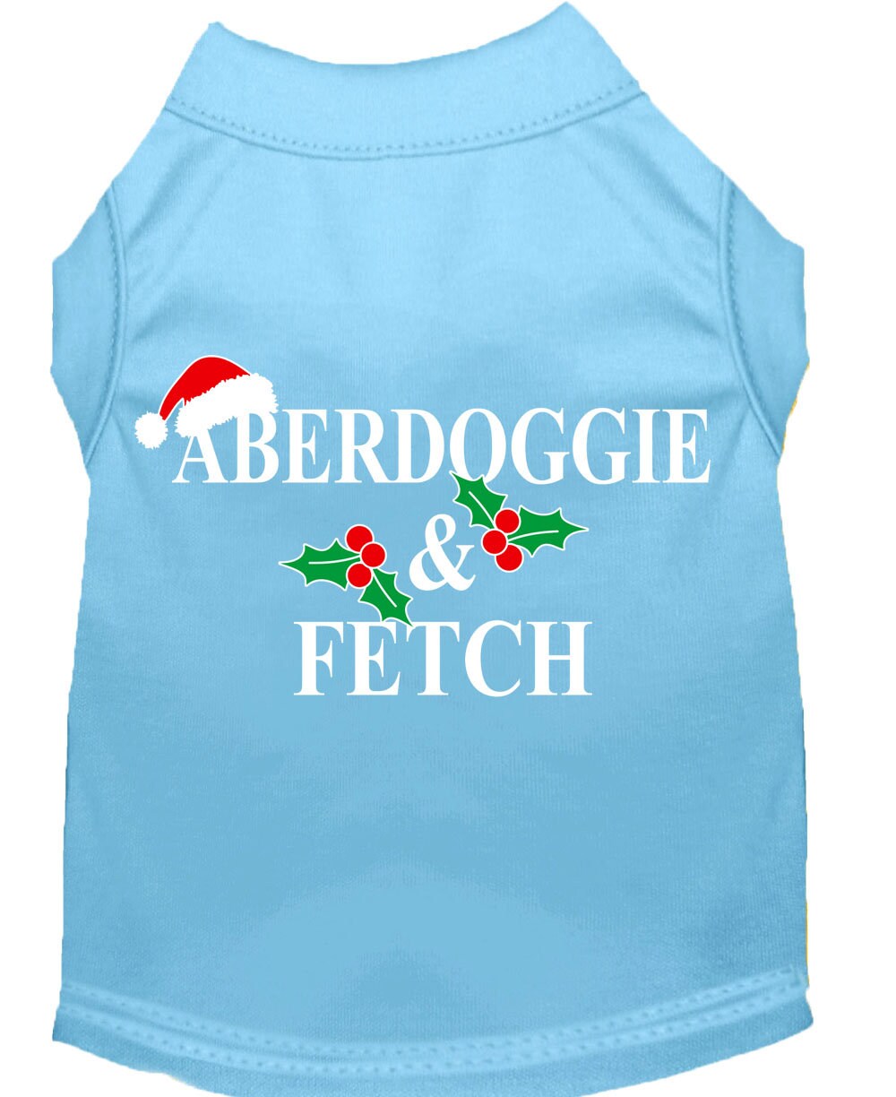 Christmas Screenprinted Dog Shirt, "Aberdoggie & Fetch"