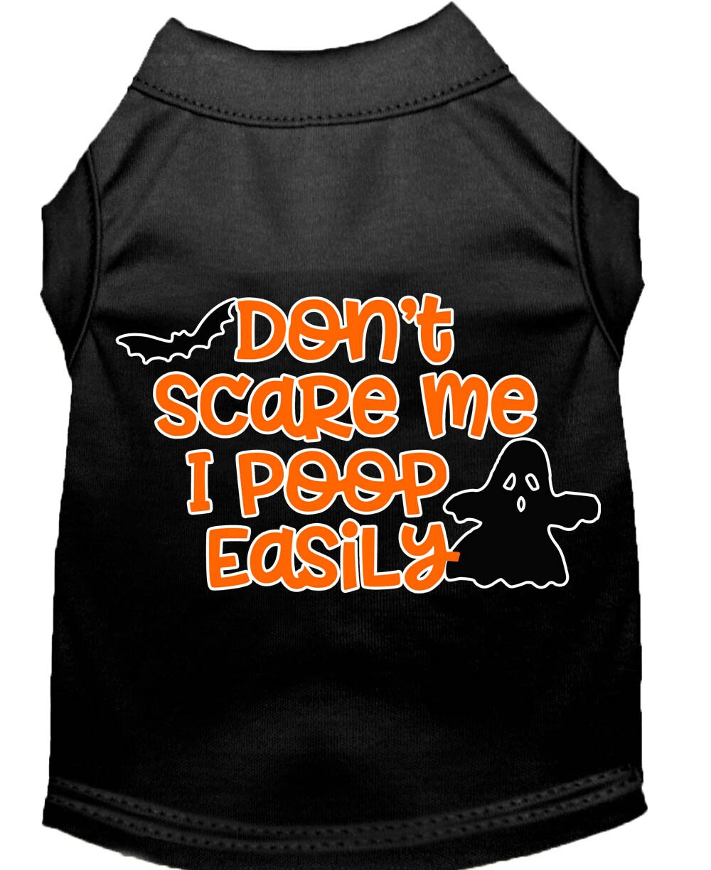 Halloween Pet Dog & Cat Shirt Screen Printed, "Don't Scare Me, I Poop Easily"