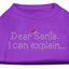 Christmas Pet Dog & Cat Shirt Rhinestone, "Dear Santa, I Can Explain"