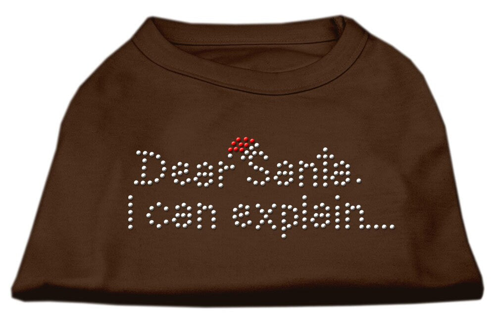 Christmas Pet Dog & Cat Shirt Rhinestone, "Dear Santa, I Can Explain"