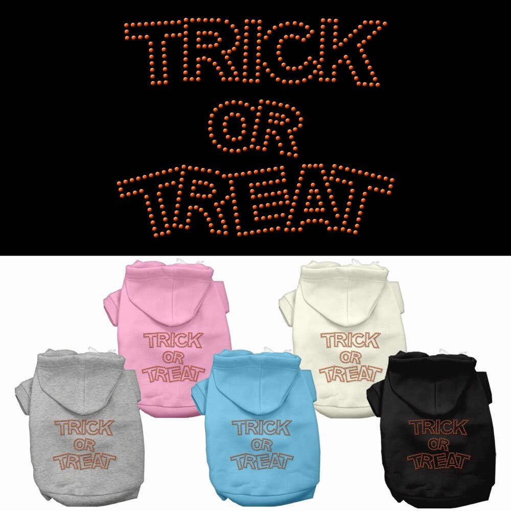 Halloween Pet Dog & Cat Hoodie Rhinestone, "Trick Or Treat"