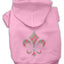 Christmas Pet Dog & Cat Hoodie Rhinestone, "Holiday Fleur De Lis"