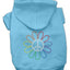 Pet, Dog & Cat Hoodie Rhinestone, "Rainbow Flower Peace Sign"