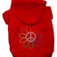 Pet, Dog & Cat Hoodie Rhinestone, "Rainbow Flower Peace Sign"