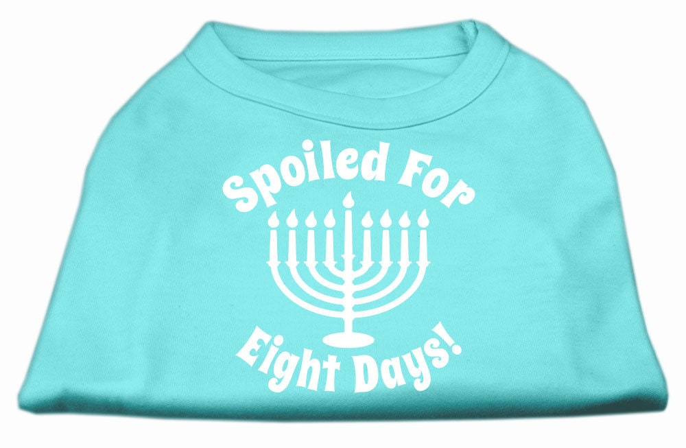 Hanukkah Pet Dog & Cat Shirt Screen Printed, "Spoiled for Eight Days"