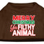 Holiday Pet Dog & Cat Shirt Screen Printed, "Merry Christmas Ya Filthy Animal"