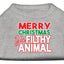 Holiday Pet Dog & Cat Shirt Screen Printed, "Merry Christmas Ya Filthy Animal"