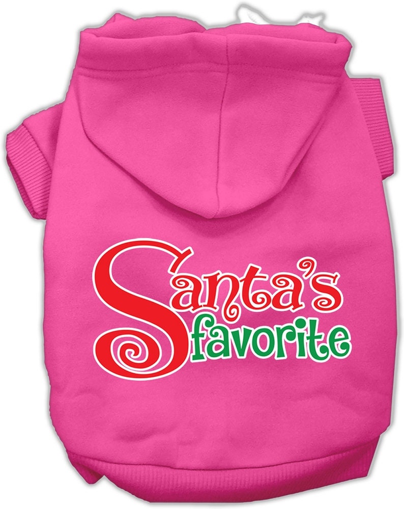 Christmas Pet, Dog & Cat Hoodie Screen Printed, "Santa's Favorite"