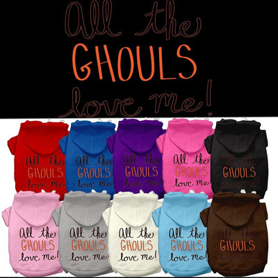 Halloween Pet, Dog & Cat Hoodie Screen Printed, "All The Ghouls Love Me"