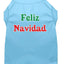 Christmas Screenprinted Dog Shirt, "Feliz Navidad"