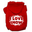 Christmas Pet Dog & Cat Hoodie Screen Printed, "I Love Snow"