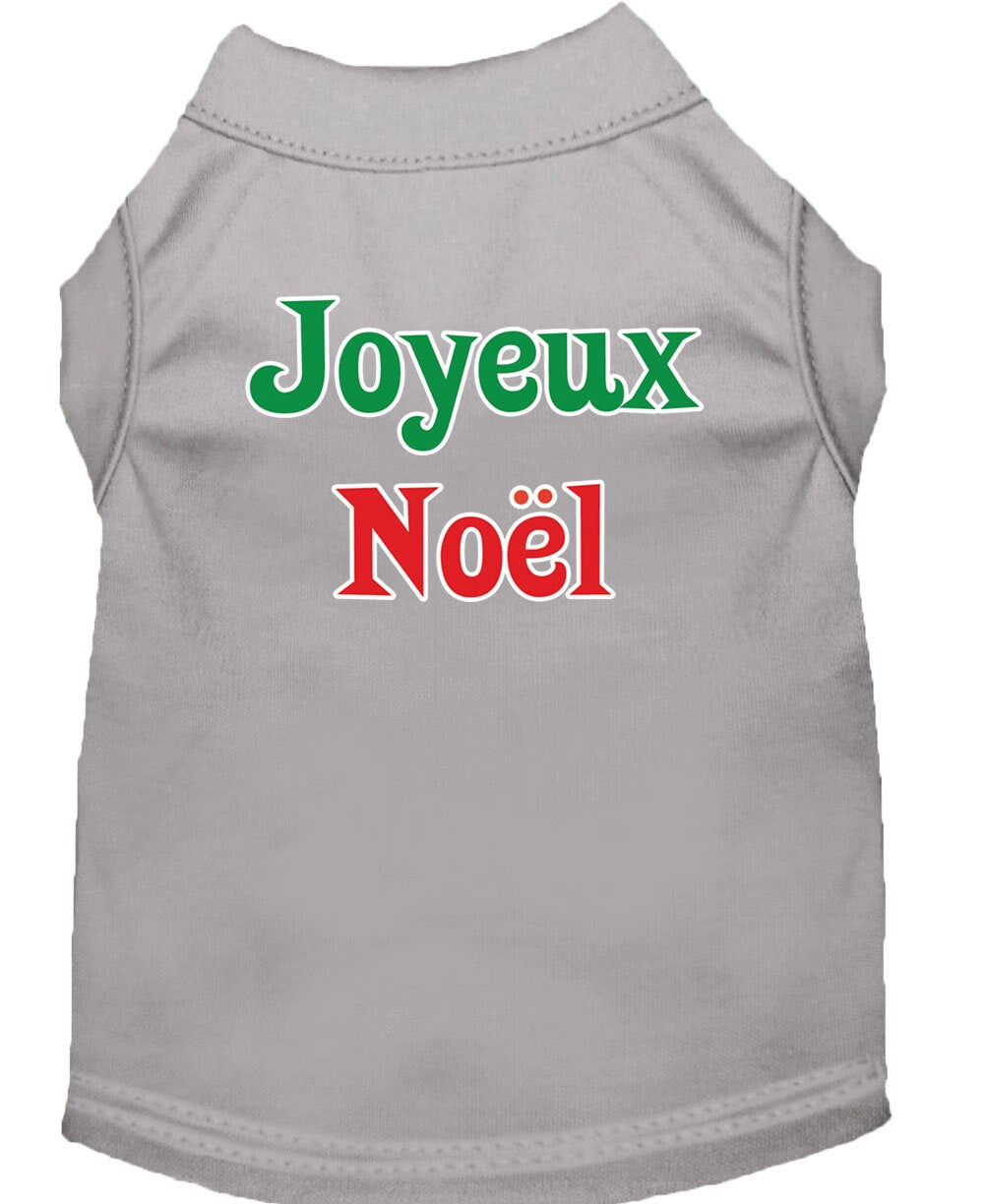 Christmas Screenprinted Dog Shirt, "Joyeux Noel"