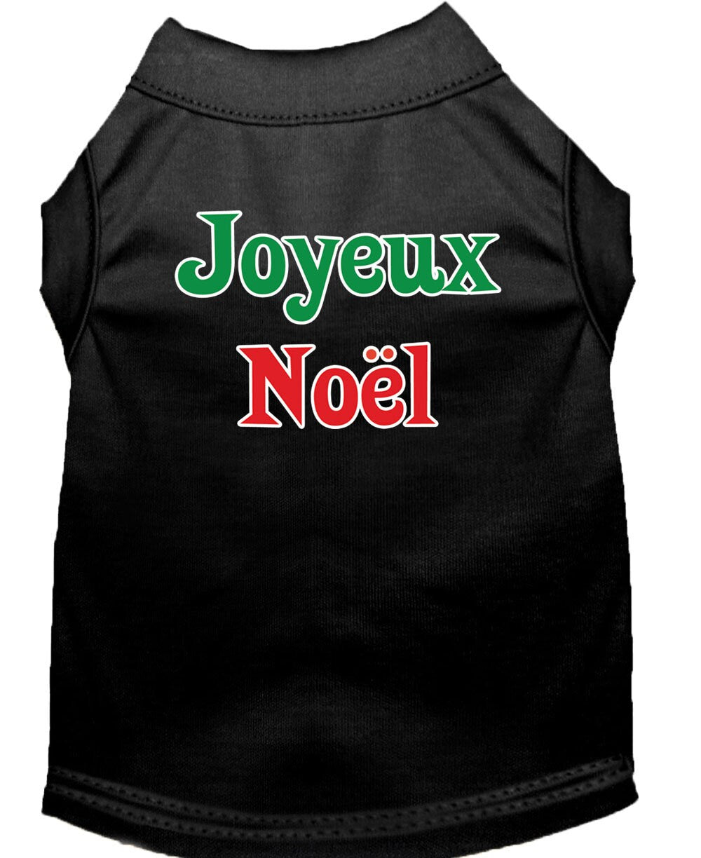 Christmas Screenprinted Dog Shirt, "Joyeux Noel"