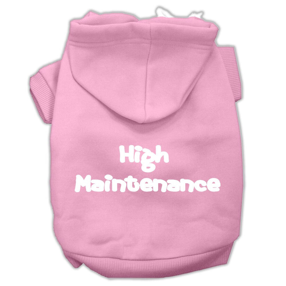 Pet, Dog & Cat Hoodie Screen Printed, "High Maintenance"