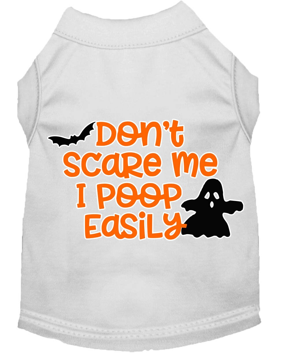 Halloween Pet Dog & Cat Shirt Screen Printed, "Don't Scare Me, I Poop Easily"