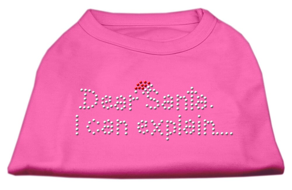 Christmas Pet Dog & Cat Shirt Rhinestone, "Dear Santa, I Can Explain"