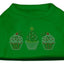 Christmas Pet Dog & Cat Shirt Rhinestone, "Christmas Cupcakes"