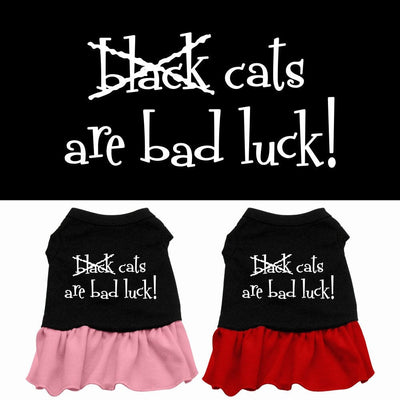 Halloween Pet Dog & Cat Dress Screen Printed, "Black Cats Are Bad Luck"